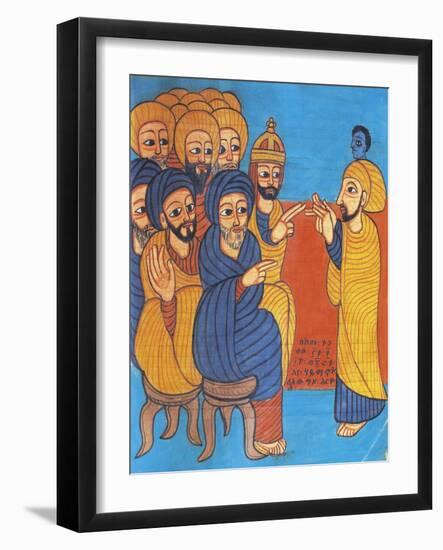 Christ Teaching, Miniature from a Liturgical Parchment Book, Coptic Manuscript, 18th-19th Century-null-Framed Giclee Print