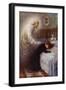 Christ the Comforter: Jesus Consoling a Grieving British War Widow (Colour Litho)-Harold Copping-Framed Giclee Print