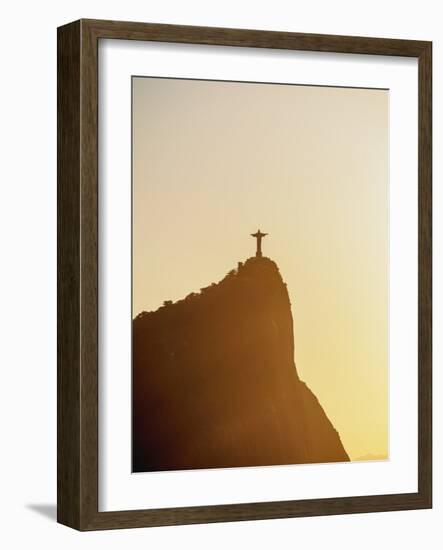 Christ the Redeemer and Corcovado Mountain at sunrise, Rio de Janeiro, Brazil, South America-Karol Kozlowski-Framed Photographic Print