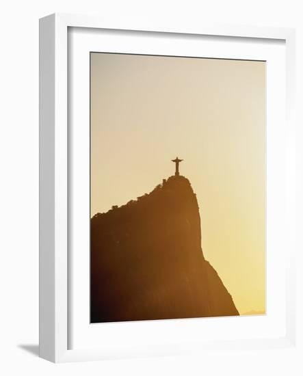 Christ the Redeemer and Corcovado Mountain at sunrise, Rio de Janeiro, Brazil, South America-Karol Kozlowski-Framed Photographic Print