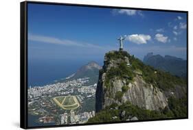 Christ the Redeemer atop Corcovado, and Jockey Club Brasileiro, Rio de Janeiro, Brazil-David Wall-Framed Stretched Canvas