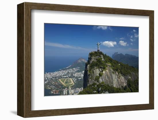 Christ the Redeemer atop Corcovado, and Jockey Club Brasileiro, Rio de Janeiro, Brazil-David Wall-Framed Photographic Print