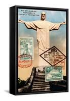 "Christ the Redeemer" Brazil Vintage Postcard Collage-Piddix-Framed Stretched Canvas