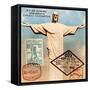 "Christ the Redeemer" Brazil Vintage Postcard Collage-Piddix-Framed Stretched Canvas