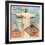 "Christ the Redeemer" Brazil Vintage Postcard Collage-Piddix-Framed Art Print