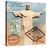 "Christ the Redeemer" Brazil Vintage Postcard Collage-Piddix-Stretched Canvas