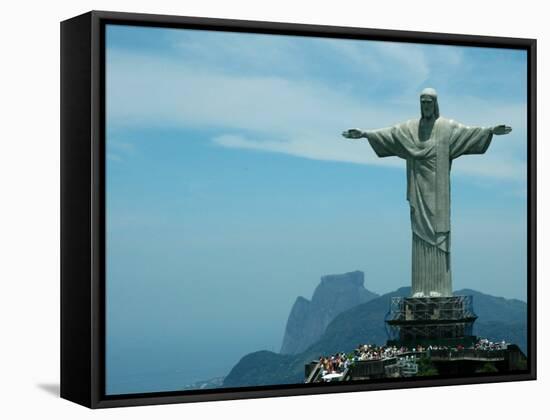 Christ the Redeemer on Corcovado Mountain, Rio De Janeiro, November 2004-null-Framed Stretched Canvas
