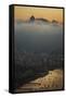 Christ the Redeemer Statue Above Rio De Janeiro at Sunset-Alex Saberi-Framed Stretched Canvas