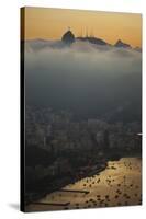 Christ the Redeemer Statue Above Rio De Janeiro at Sunset-Alex Saberi-Stretched Canvas