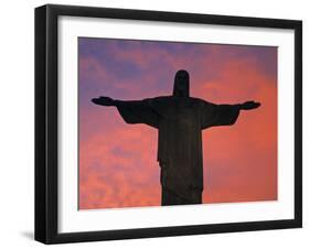 Christ the Redeemer Statue at Sunset, Rio De Janeiro, Brazil-Gavin Hellier-Framed Photographic Print