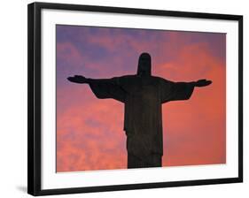 Christ the Redeemer Statue at Sunset, Rio De Janeiro, Brazil-Gavin Hellier-Framed Photographic Print