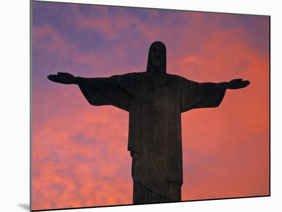 Christ the Redeemer Statue at Sunset, Rio De Janeiro, Brazil-Gavin Hellier-Mounted Photographic Print