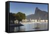 Christ the Redeemer Statue Atop Corvocado and Botafogo Bay, Rio de Janeiro, Brazil, South America-Ian Trower-Framed Stretched Canvas