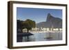 Christ the Redeemer Statue Atop Corvocado and Botafogo Bay, Rio de Janeiro, Brazil, South America-Ian Trower-Framed Photographic Print