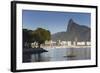 Christ the Redeemer Statue Atop Corvocado and Botafogo Bay, Rio de Janeiro, Brazil, South America-Ian Trower-Framed Photographic Print