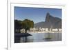 Christ the Redeemer Statue Atop Corvocado and Botafogo Bay, Rio de Janeiro, Brazil, South America-Ian Trower-Framed Photographic Print