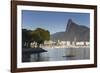 Christ the Redeemer Statue Atop Corvocado and Botafogo Bay, Rio de Janeiro, Brazil, South America-Ian Trower-Framed Photographic Print