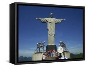Christ the Redeemer Statue, Corcovado Mountain, Rio De Janeiro, Brazil, South America-Charles Bowman-Framed Stretched Canvas