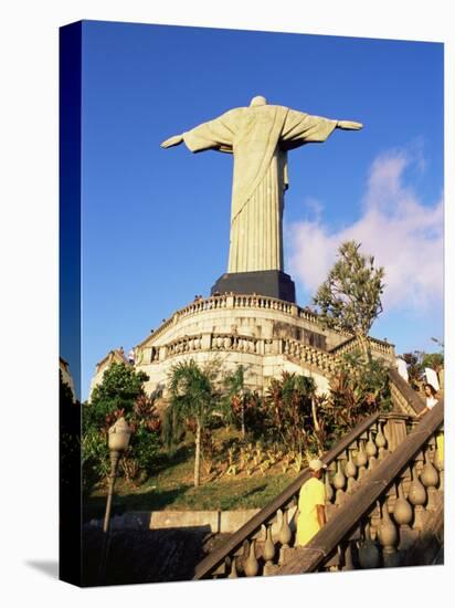 Christ the Redeemer Statue from Rear, Corcovado, Rio De Janeiro, Brazil, South America-Upperhall-Stretched Canvas