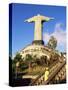 Christ the Redeemer Statue from Rear, Corcovado, Rio De Janeiro, Brazil, South America-Upperhall-Stretched Canvas