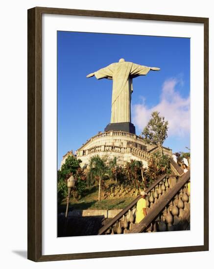 Christ the Redeemer Statue from Rear, Corcovado, Rio De Janeiro, Brazil, South America-Upperhall-Framed Photographic Print