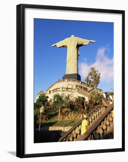 Christ the Redeemer Statue from Rear, Corcovado, Rio De Janeiro, Brazil, South America-Upperhall-Framed Photographic Print