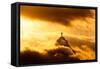 Christ the Redeemer Statue in Clouds on Sunset-dabldy-Framed Stretched Canvas