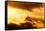 Christ the Redeemer Statue in Clouds on Sunset-dabldy-Framed Stretched Canvas