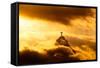 Christ the Redeemer Statue in Clouds on Sunset-dabldy-Framed Stretched Canvas