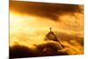 Christ the Redeemer Statue in Clouds on Sunset-dabldy-Mounted Photographic Print