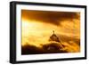 Christ the Redeemer Statue in Clouds on Sunset-dabldy-Framed Photographic Print