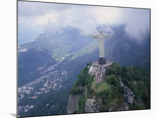 Christ the Redeemer Statue Mount Corcovado Rio de Janeiro, Brazil-null-Mounted Photographic Print