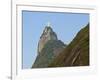 Christ the Redeemer statue on top of the Corcovado Mountain viewed from Santa Marta, Rio de Janeiro-Karol Kozlowski-Framed Photographic Print