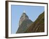 Christ the Redeemer statue on top of the Corcovado Mountain viewed from Santa Marta, Rio de Janeiro-Karol Kozlowski-Framed Photographic Print