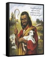 Christ the Shepherd-Bev Lopez-Framed Stretched Canvas