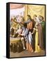 Christ Turning Water into Wine-English-Framed Stretched Canvas