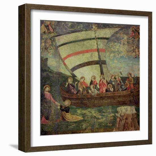 Christ Walking on the Water, after the "Navicella" by Giotto-Antoniazzo Romano-Framed Giclee Print