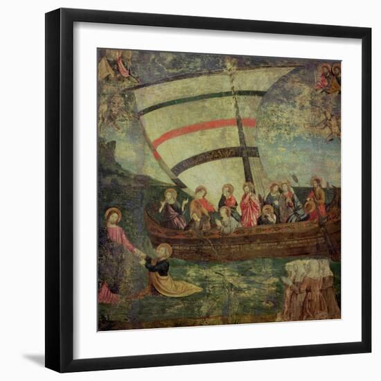 Christ Walking on the Water, after the "Navicella" by Giotto-Antoniazzo Romano-Framed Giclee Print