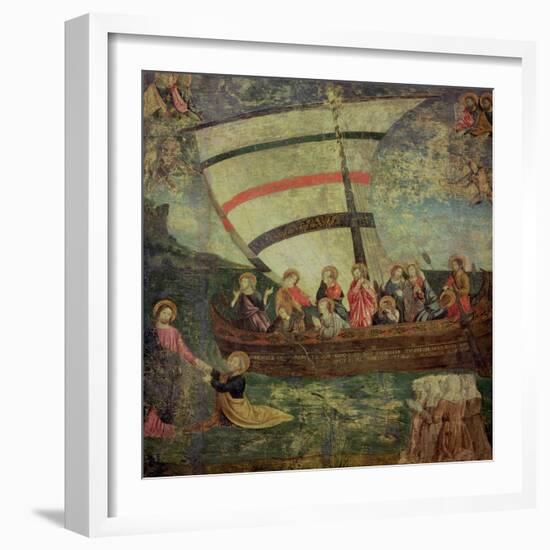 Christ Walking on the Water, after the "Navicella" by Giotto-Antoniazzo Romano-Framed Giclee Print