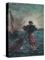 Christ Walking on Water and Reaching Out His Hand to Save Saint Peter-Eugene Delacroix-Stretched Canvas