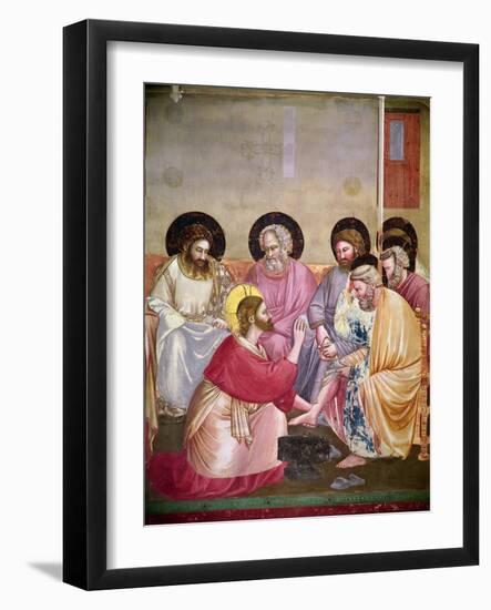 Christ Washing the Disciples' Feet, Detail of Christ and Six Disciples, C.1303-05-Giotto di Bondone-Framed Giclee Print