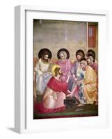 Christ Washing the Disciples' Feet, Detail of Christ and Six Disciples, C.1303-05-Giotto di Bondone-Framed Giclee Print