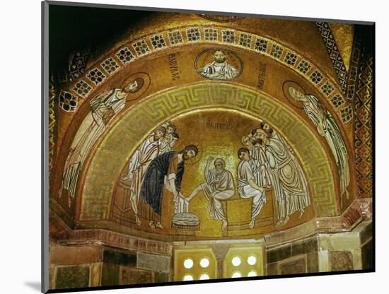 Christ Washing the Feet of an Apostle, Mosaic at the North End of the Narthex-null-Mounted Giclee Print