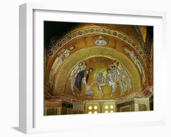 Christ Washing the Feet of an Apostle, Mosaic at the North End of the Narthex-null-Framed Giclee Print