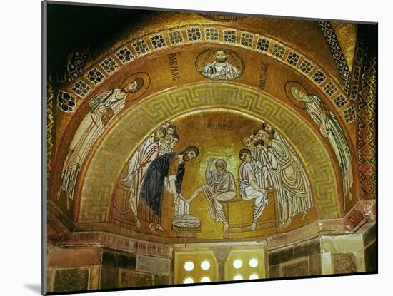 Christ Washing the Feet of an Apostle, Mosaic at the North End of the Narthex-null-Mounted Giclee Print