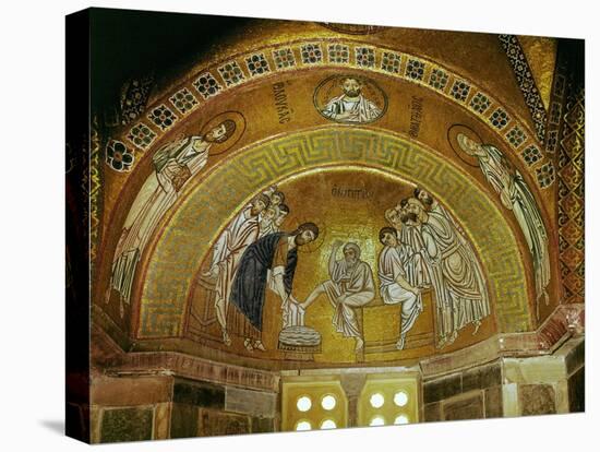 Christ Washing the Feet of an Apostle, Mosaic at the North End of the Narthex-null-Stretched Canvas