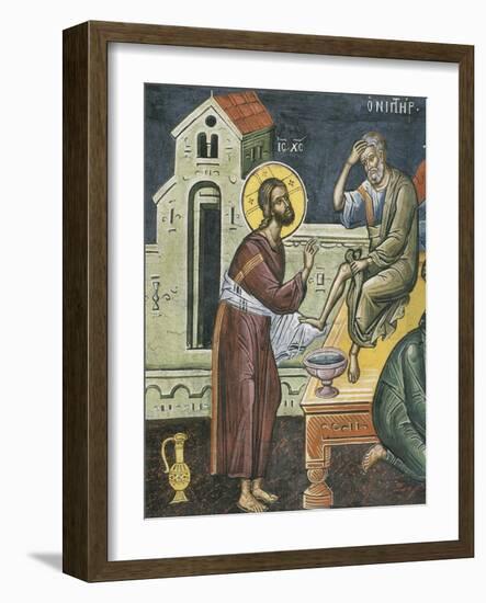 Christ Washing the Feet of the Apostles, 16th Century-null-Framed Premium Giclee Print