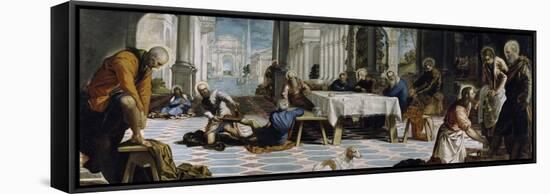 Christ Washing the Feet of the Disciples, 1548-Jacopo Tintoretto-Framed Stretched Canvas