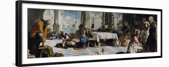 Christ Washing the Feet of the Disciples, 1548-Jacopo Tintoretto-Framed Premium Giclee Print