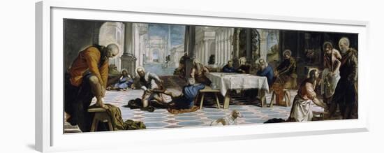 Christ Washing the Feet of the Disciples, 1548-Jacopo Tintoretto-Framed Premium Giclee Print